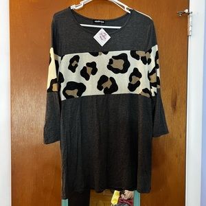 NWT boutique leopard top